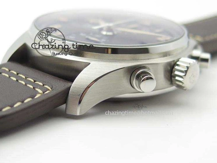 MIROTIME 0601 Pilot Chrono SS IW387808 CF3 ZF 1:1 Best Edition On Brown Leather Strap A Soft 7328